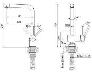 Смеситель для кухни Paulmark Spring Sp212067-SS нержавеющая сталь